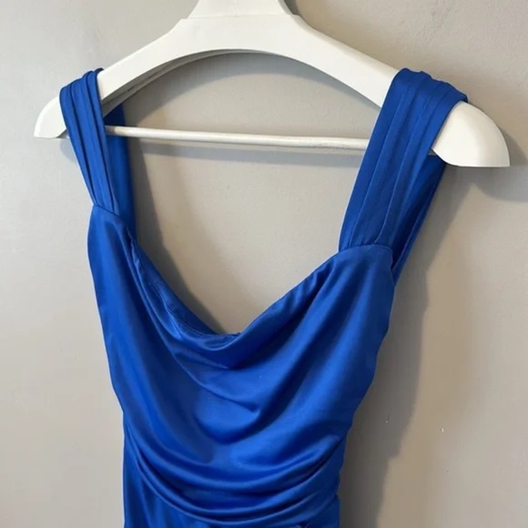 Lucy In The Sky Melina Bodycon Side Slit Dress in Blue - Picture 3 of 13